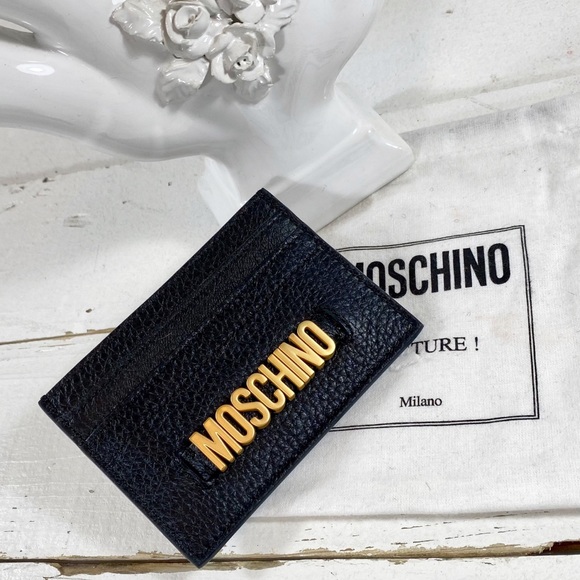 Moschino Couture Black Leather Logo Card Holder - Picture 2 of 12